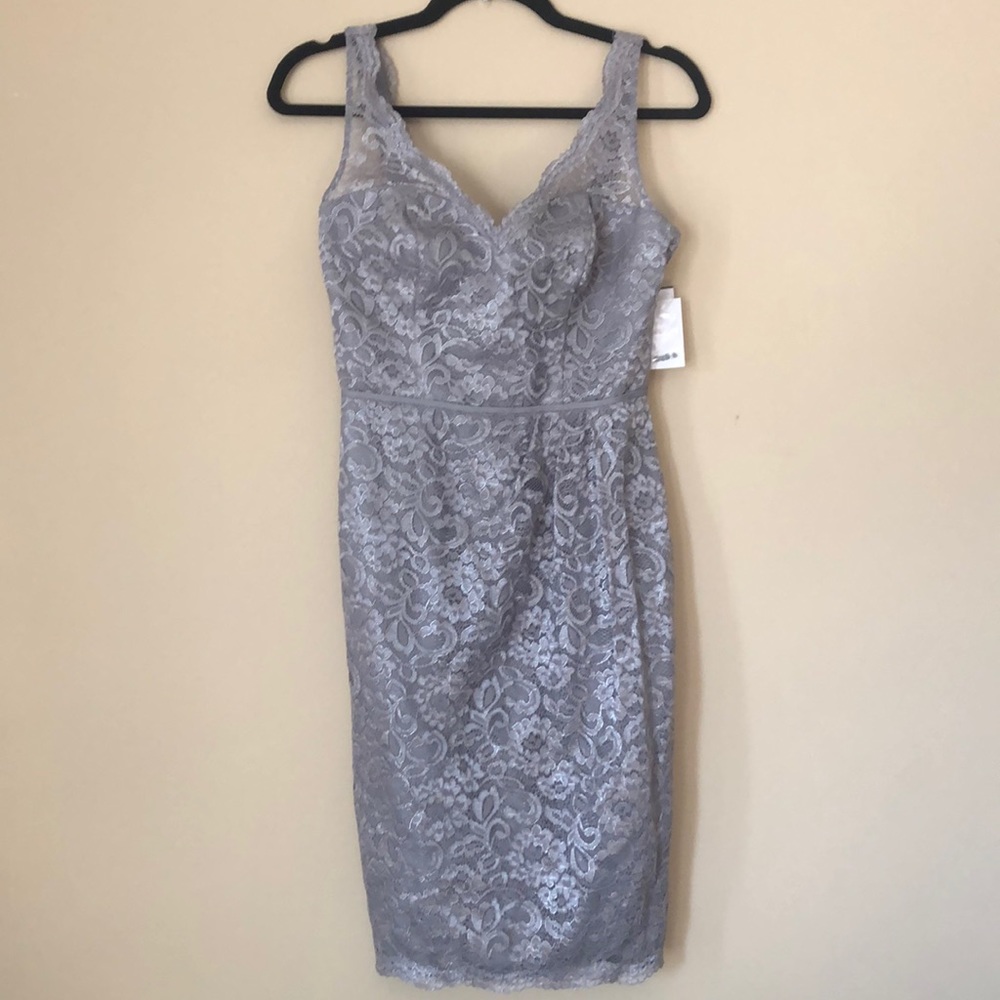 David’s Bridal Formal Dress Silver Size 2